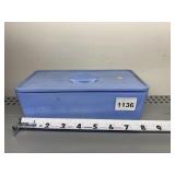 DELPHITE BLUE GLASS REFRIGERATOR DISH BY