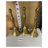 3 TALL BRASS BELLS