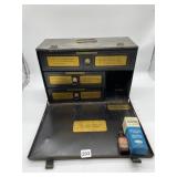 ANTIQUE FIRST AID KIT OUTFITTED INTERIOR METAL