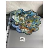 ART GLASS DISH MULTI-COLOR