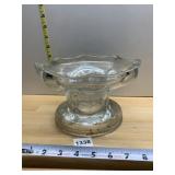 HEAVY GLASS PEDESTAL BOWL