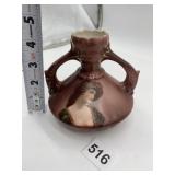 AUSTRIA PORTRAIT VASE DOUBLE HANDLED UNUSUAL DEEP