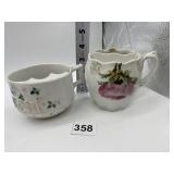 SHAVING MUGS ONE CRESCENT ON FRONT 2ND ONE MIGNON