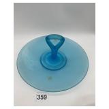 BLUE GLASS SANDWICH PLATE