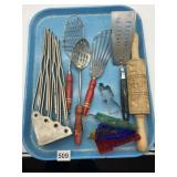 KITCHEN UTENSILS INCLUDING COOKIE CUTTERS ETC