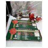 CHRISTMAS LIGHTS NEW IN BOX, RED CARDNIAL BIRD,