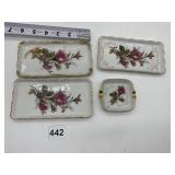 PANDORA 4 DISHES W/ FLOWER DESIGN