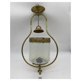 OPALESCENT SWIRL GLASS EASTLAKE LIGHT FIXTURE GAS