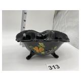 L.E. SMITH TRI-FOOT HAND PAINTED BLACK AMETHYST