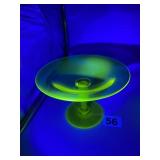 VASELINE GLASS COMPOTE 4 INCHES HX 6 INCH