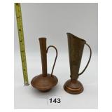 COPPER HANDLED VASE AND PITCHER FROM THE KOPPER