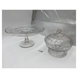 VINTAGE PRESSED GLASS COMPOTE EARLY AMERICAN