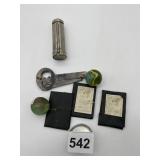 TWO SHOOTER MARBLES, BELL BRAND TAPESTRY NEEDLES