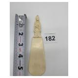 ASIAN WOMAN HOLDING FAN CARVED BONE SHOEHORN