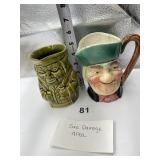 HAND PAINTED JAPAN TOBY STYLE MUG HAS HAIRLINE