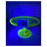 VASELINE PEDESTAL DISH URANIUM