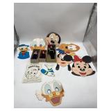 3 STORY BOOK DOLLS AND DISNEY PAPER DECORATIONS