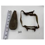 WOOD BLOCK PULLY, LEATHER STRAP