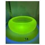 TIFFIN CANARY SATIN URANIUM GLASS CONSOLE BOWL