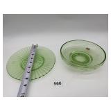 TWO URANIUM GLASS PIECES