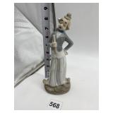 MADE IN ITALY CLOWN PORCELAIN STATUE 8 1/2 INCHES