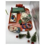 WOOD FENCE, SMALL VINTAGE TREE, WREATH,