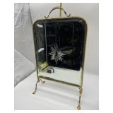 OUTSTANDING 19TH CENTURY FIRE SCREEN BRASS FRAME