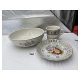 HADSON PLATE, HALL BOWL, CUP/SAUCER, CUP HAS A