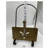 BRASS AND IRON FIREPLACE TRIVET HOLDER