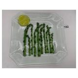 MCM GLASS ASPARAGUS TRAY SIGNED DULE 03