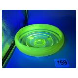 VASELINE OPALESCENT RIM FOOTED BOWL