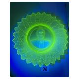 U.S. GRANT VASELINE URANIUM GLASS PLATE