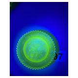 URANIUM GLASS CLOWN MOTIF PLATE