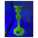 URANIUM GLASS CANDLESTICK
