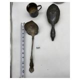 SILVER PLATE PIECES INCLUDING BRUSH