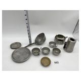 ALUMINUM KITCHEN ITEMS INCLUDING TEAPOT AND CUPS