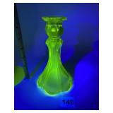 VASELINE URANIUM GLASS CANDLESTICK