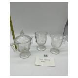JEANNETTE GLASS PEAR PATTERN CLEAR GLASS CR, 2