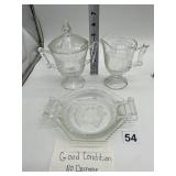 JEANNETTE GLASS PEAR PATTERN CLEAR GLASS CREAMER