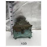 VINTAGE METAL TRINKET BOX