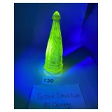 URANIUM GLASS CAR VASE EARLY 1900