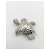 MONET SILVER TONE TURTLE PIN