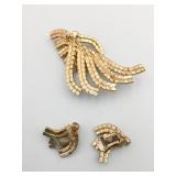 RHINESTONE BROOCH AND PIN SET UNBRANDED