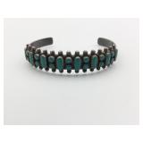 SILVER 925 CUFF BRACELET BLUE STONES .562 OZT