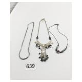 NECKLACES CHAIN BEADED SILVER SCROLL PERUVIAN