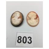 CAMEO PIN BROOCH FILIGREE SETTING ONE 1-1/2"