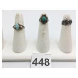 RINGS SILVER TONE SIZE 3 & 4