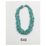 BLUE STONE CHIP NECKLACE TURQUOISE OR HOWLITE