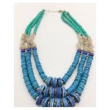 MULTI STRAND NECKLACE SW DESIGN POLISHED STONE