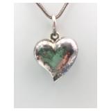 SILVER 925 HEART PENDANT NECKLACE 24" CHAIN .457